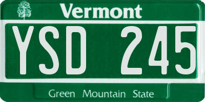 VT license plate YSD245