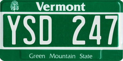 VT license plate YSD247