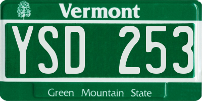 VT license plate YSD253