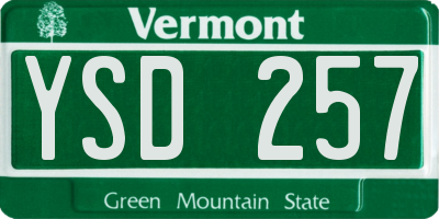 VT license plate YSD257