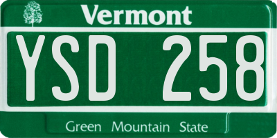 VT license plate YSD258