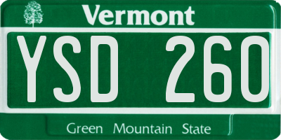 VT license plate YSD260
