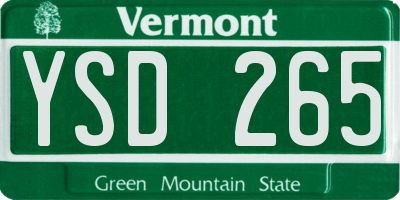 VT license plate YSD265