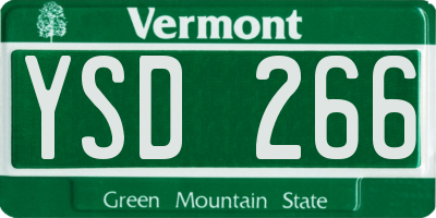VT license plate YSD266