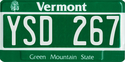 VT license plate YSD267