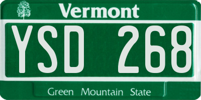 VT license plate YSD268