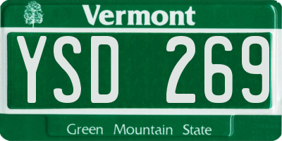 VT license plate YSD269