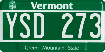 VT license plate YSD273