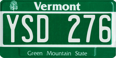 VT license plate YSD276