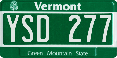 VT license plate YSD277