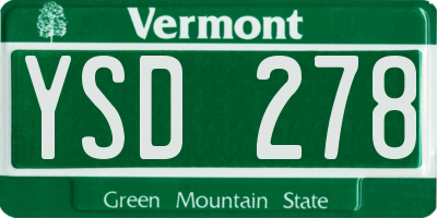 VT license plate YSD278