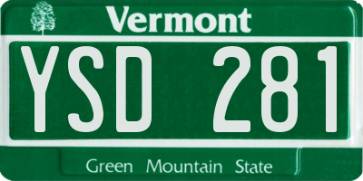 VT license plate YSD281