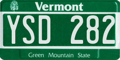 VT license plate YSD282