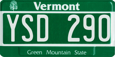VT license plate YSD290