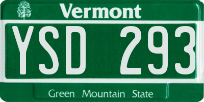 VT license plate YSD293