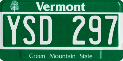 VT license plate YSD297