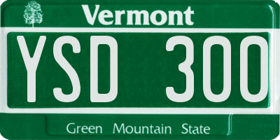 VT license plate YSD300