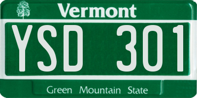 VT license plate YSD301