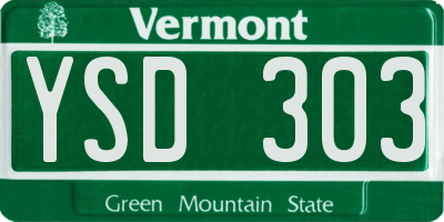 VT license plate YSD303