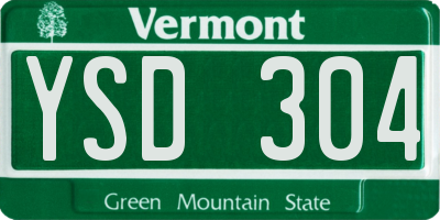 VT license plate YSD304