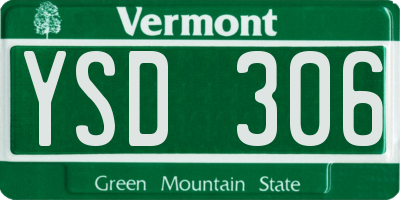 VT license plate YSD306