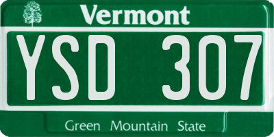VT license plate YSD307
