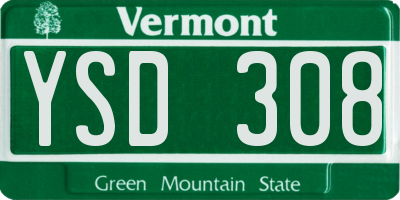 VT license plate YSD308