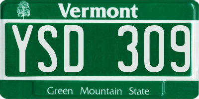 VT license plate YSD309