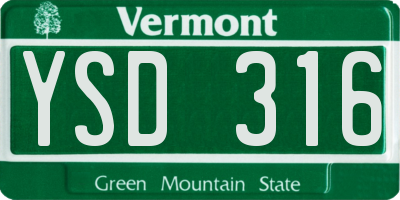 VT license plate YSD316