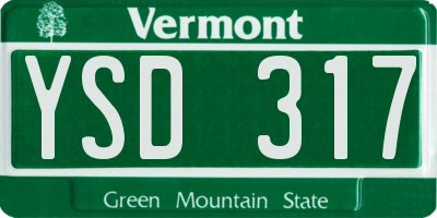 VT license plate YSD317