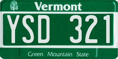 VT license plate YSD321