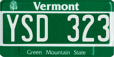 VT license plate YSD323