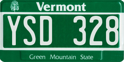VT license plate YSD328