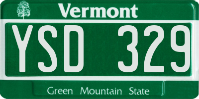 VT license plate YSD329