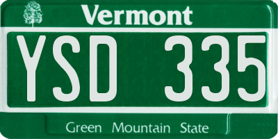 VT license plate YSD335