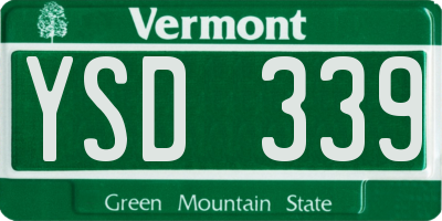 VT license plate YSD339