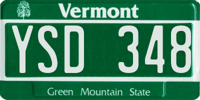 VT license plate YSD348