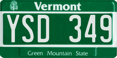 VT license plate YSD349