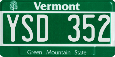 VT license plate YSD352