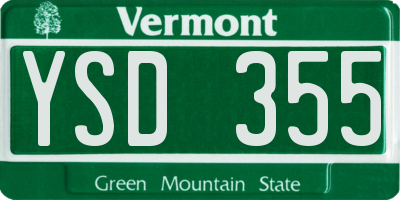 VT license plate YSD355
