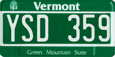 VT license plate YSD359