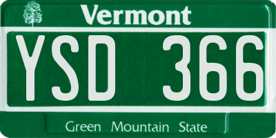 VT license plate YSD366