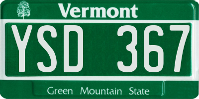 VT license plate YSD367