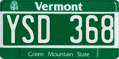 VT license plate YSD368
