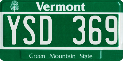 VT license plate YSD369