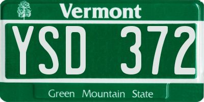 VT license plate YSD372
