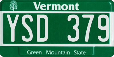 VT license plate YSD379