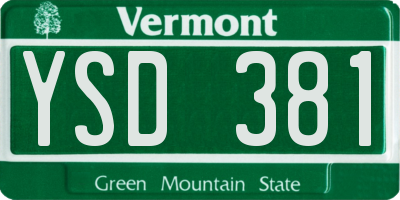 VT license plate YSD381