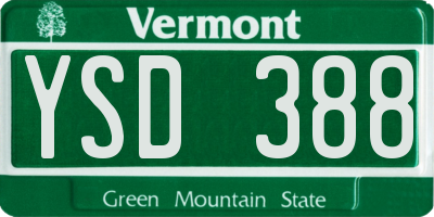 VT license plate YSD388