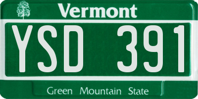 VT license plate YSD391